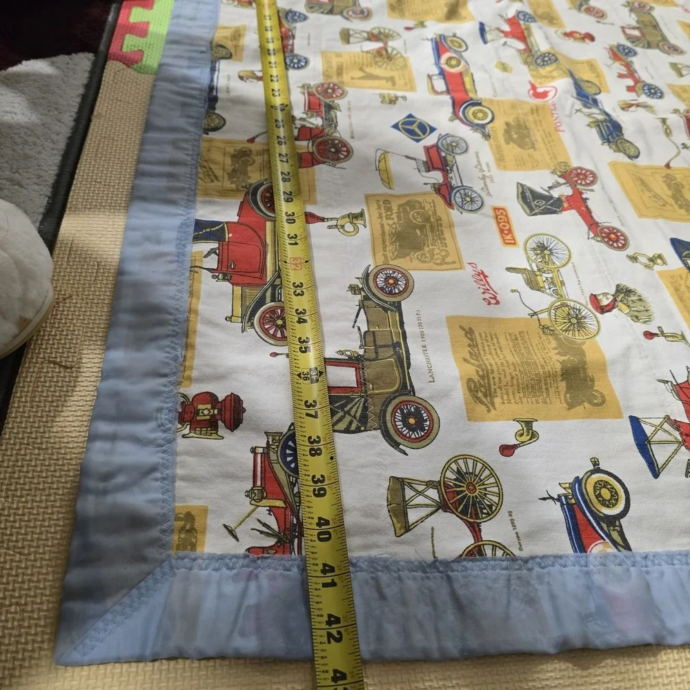Vintage Classic Antique Car‎ Print Baby Blanket Quilt Throw Retro Automobiles...